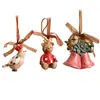Nuevos colgantes decorativos vintage de resina tridimensional transfronterizos, paquete de regalo de guirnalda, adornos de campana para árbol de Navidad, decoraciones navideñas
