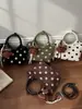 Bolso de Mano Vintage de Ante con Lunares 2026 para Mujer, Bolso Tote con Anillo Redondo, Bolso de Hombro y Cruzado Versátil