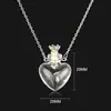 Collar con Colgante de Botella de Aceite Esencial de Vidrio Transparente en Forma de Corazón, Colgante de Botella de Fragancia, Collar Sencillo de Acero de Titanio, Regalo para Amigos y Parejas