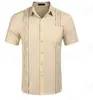 Camisas de Verano de Manga Corta para Hombre Europeas y Americanas con Impresión Digital, Cardigan Casual Simple de Talla Grande con Solapa