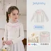 Camiseta de Manga Longa Infantil Jellybaby Estilo Francês Roupas de Outono para Crianças 2026 Novo Estilo de Outono Tops para Crianças Maiores Roupas de Bebê