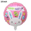 Globo de Pascua Conejo de Dibujos Animados Película de Aluminio Forma de Huevo de Gallina Diseño Decorativo para Fiesta de PASCUA Globo de Papel de Aluminio
