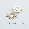 Accesorios de joyería coreana DIY rueda de dirección rueda de diamante plato placa collar de aleación pulsera accesorios colgante doble pequeño colgante