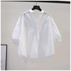 Camisa de Manga Media 2025 para Mujer Verano Nueva Versión Moda Versátil Suelta Casual Delgada Camisa Cárdigan para Mujer Ropa Exterior