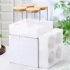 Frascos sellados de vidrio de borosilicato al por mayor con tapas de bambú, recipientes para té, frascos de almacenamiento de vidrio transparente para granos y cereales, frascos para dulces