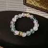 Pulsera de Cuentas de Fluorita Cristalina y Circonita Moda Lujo Ligero Pulsera de Gama Alta Temperamento de Nicho Joyería Versátil Venta al por Mayor