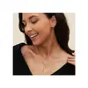 Amazon Transfronterizo Nuevo Collar Colgante Cuadrado Cruz Hip-Hop Cadena de Clip para Clavícula Moda Personalidad Temperamento para Mujeres