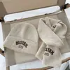 Conjunto de Dos Piezas de Gorro y Bufanda Tejidos para Niños Coreano Otoño e Invierno Gorro de Lana Personalizado para Bebé Bufanda Cálida Bordada con Letras
