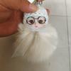Llavero Colgante de Muñeca de Peluche Linda con Ojos Grandes de Piel de Zorro Real Colgante de Mochila de Alto Valor Regalo de Muñeca