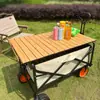 Mesa Plegable para Carrito de Camping al Aire Libre Panel de Mesa para Coche de Campamento Picnic Aleación de Aluminio Panel de Mesa Tipo Huevo Enrollable Cubierta Plegable Mesa