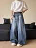 Diseño de estilo callejero retro americano, jeans holgados de pierna ancha hasta el suelo, pantalones banana, pantalones guadaña