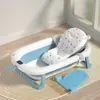 Bañera para Bebé con Sensor de Temperatura para Uso en Casa, Plegable y Adecuada para Sentarse y Acostarse, Tina de Baño Infantil Ampliada y Engrosada, Tina para Remojar Bebés