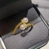 Anel de Prata de Lei S925 Vintage Pérola Torcida Feminino Diamante Luz de Luxo Alta Qualidade Design de Nicho