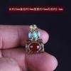 Aleación de plata Xizang de tres vías plata antigua incrustada mantra de seis palabras integrado tres vías accesorios de cuentas Wenwan Diamante Estrella Luna