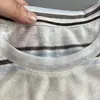 Camiseta Feminina de Manga Longa Listrada Estilo Retro Verão Novo Estilo Lyocell Tencel Gola Redonda Solta Emagrecedora Versátil Casual