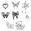 Pegatina de Tatuaje Tótem Corazón con Llama Estilo Oscuro Transfronterizo Líneas Geniales Fusionadas con Corazón de Llama Elegante Fácil de Aplicar y Fácil de Quitar