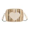 2024 nuevo bolso de paja tejida con correa ancha para el hombro moda simple amor a rayas bolso bandolera de hombro una generación de cabello