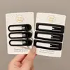 Horquilla Nueva de Estilo Sin Costuras con Borde Negro Mate Simple para Flequillo Lateral, Pinza de Pelo de Pato, Elegante Accesorio para el Cabello
