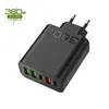 Cargador multi-puerto 3U 2PD de 360W, adecuado para cargar teléfonos Apple y Android, adaptador de corriente de 5V 2A 12W