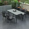 Mesas e cadeiras de exterior, cadeiras de vime à prova d'água e de sol para pátio, mesas e cadeiras de exterior para terraço de jardim de villa, conjunto para uso doméstico