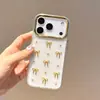 Estojo de Celular de Alta Qualidade com Lantejoulas Douradas e Laço Estéreo Adequado para iPhone 17 Apple 16 Pro Max 14/15
