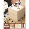 Mesita de noche madera maciza hogar dormitorio 2025 nuevo pequeño vintage estilo crema moderno minimalista armario de almacenamiento de noche