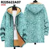 Chaqueta de Nuevo Estilo Transfronteriza con Elementos de Patrón Multicolor, Cárdigan con Cremallera y Capucha 86, Abrigo Grueso de Algodón Polar de Invierno con Forro Amarillo