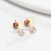 Novos Brincos de Aço Inoxidável com Recorte de Animal Cartoon Cão Lobo Tigre Koala Porco Esquilo Pássaro Pombo de Comércio Exterior