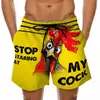 Pantalones de Playa para Hombre Divertidos Estampado 3D de Pavo de Pascua Bañador Plátano Burlón Pantalones Cortos Casuales Europeos y Americanos