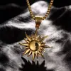 Colar Pingente de Sol Moderno e Charmoso para Homens e Mulheres, Popular na Amazon na Europa e América, Colar de Moda Versátil