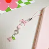 Estilo Japonés y Coreano Corazón de Chica Dulce Aleación Lazo Pequeño Lirio del Valle Colgante para Teléfono Móvil Cadena para Colgar Libro de Tarjetas Gu Ben Cadena para Colgar Teléfono Móvil