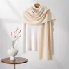 Bufanda Unisex Cálida de Cachemir Puro, Estilo Otoño e Invierno, Moda y Versátil, Blanca