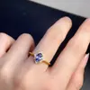 Anillo de Tanzanita Natural, Alta Claridad, con un Deslumbrante Brillo tipo Fuego e Incrustación de Piedra Desnuda de Lujo Tamaño 5*7mm