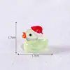 Paisagem em miniatura, pato fofo com chapéu de Natal brilhante, esfera de cristal para jardinagem, ornamentos decorativos, miniaturas de mesa