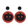 Pendientes de calabaza redondos exagerados, divertidos y creativos, sencillos y elegantes, de estilo europeo y americano, de acrílico, adelgazantes y a la moda.