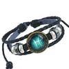 Pulseira Europeia e Americana das Doze Constelações Tecida à Mão com Miçangas Vintage de Couro de Vaca Pulseira de Constelações Fornecimento Transfronteiriço Joias