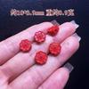 Arena Roja Natural de Alto Contenido Flor de Ciruelo de Cuatro Pétalos Símbolo de Riqueza Trébol de Cuatro Hojas Pulsera de Cinabrio Rojo Accesorios DIY Venta al por Mayor