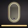 Espejo de baño inteligente ovalado para pared salón de belleza con luz pantalla táctil LED inducción antivaho espejo de tocador HD