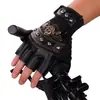 Luvas Esportivas Externas Meio Dedo para Ciclismo Masculinas de PU Respiráveis Antiderrapantes para Mountain Bike Pesca Motocicleta Couro com Dedos Vazados para Estudantes