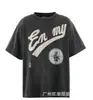 2024 Moda Americana Hip-Hop Marca Nova Retrô Lavada Velha Figura Solta Versátil Gola Redonda Manga Curta Camiseta para Homens e Mulheres