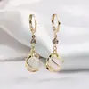 Brincos Banhados a Prata 925, Novos Brincos de Pedra Gato, Design Doce, Pingente Gota d'Água, Brincos Longos, Brincos da Moda