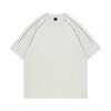 Camiseta de Verano para Hombre de Manga Corta con Rayas Reflectantes Color Borgoña, Estilo Juvenil Atractivo, Hombro Derecho, Corte Limpio, Media Manga para Jóvenes