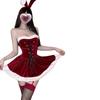 Disfraz de Navidad para Mujer, Vestido Rojo, Atuendo Sexy de Cosplay de Conejita, Uniforme de Año Nuevo, Atuendo de Set de Navidad Puro Deseo