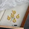 Buchi Dourado Areia Antigo Trevo de Quatro Folhas Pétala Colar Clavícula Nicho Pingente da Sorte Flor Pingente de Luxo Leve