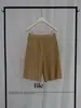 Calça de Terno Reta Estilo Old Money para Mulheres, Calça Casual Emagrecedora de Cintura Alta, Calça de Linho Minimalista de Cinco Pontos