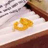 Anillo Pequeño de Montaña Dorada Estilo Antiguo Chapado en Oro Incrustado de Diamantes para Mujer, Anillo Abierto Minimalista de Lujo Ligero de Gama Alta Que No Se Desvanecerá con el Tiempo