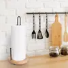 Porta pañuelos de bambú transfronterizo Porta rollo de papel vertical para cocina y restaurante Estante de almacenamiento para film transparente Porta pañuelos vertical para trapos