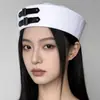 Gorra Azul Marino Bordada Europea y Americana Cosplay Uniforme de Policía Femenino Sombrero de Otoño e Invierno para Actuación Circunferencia de Cabeza Grande Sombrero de Marinero Japonés para Mujer