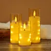 Luz de Vela Electrónica LED de Llama Simulada Cadena de Luces Acrílica Taza Decoración de Atmósfera Navideña de Cumpleaños de Boda Luz de Vela
