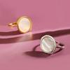 Anillo de concha marca de moda europea y americana ins red net estilo frío personalidad de moda anillo geométrico redondo con incrustaciones de concha suministro